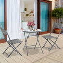 Outsunny Rattan Bistro Set - Grey