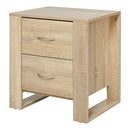 HOMCOM Bedside Table with 2 Drawers 54x48x39cm - Oak