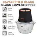 Tower Cavaletto 350W 1 Litre Glass Mini Chopper - Black