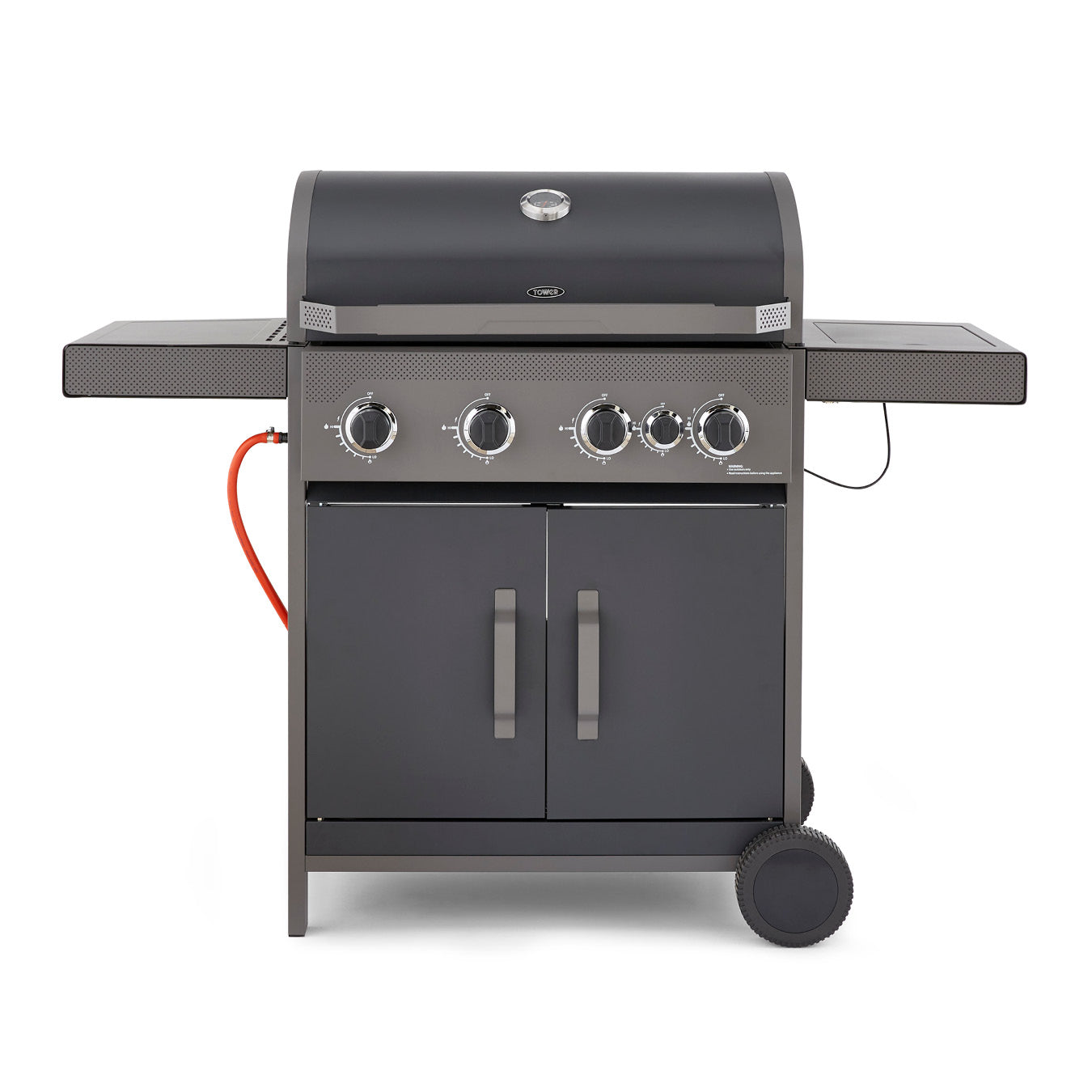 Tower Stealth 4000 Four Burner BBQ w/ Side Burner Black
