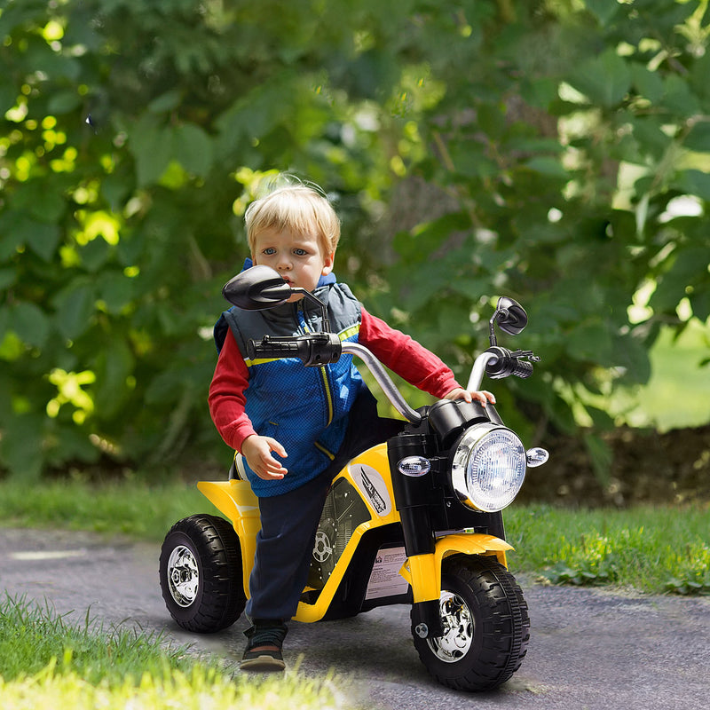 HOMCOM Kids Electric Ride On Motorcycle Bike - Yellow