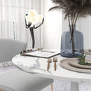 HOMCOM Round Dining Table with Steel Base for Living Room, Dining Room