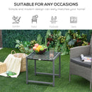 Outsunny Garden Rattan Coffee Table - Grey