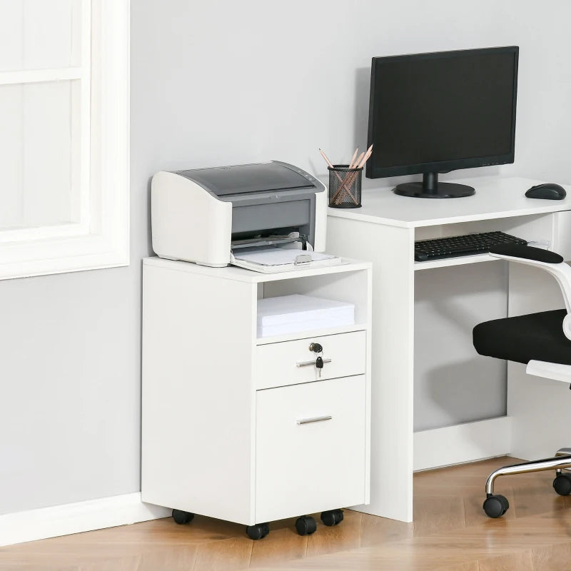 Vinsetto Filing Cabinet with 2 Drawers 40x40x60cm White