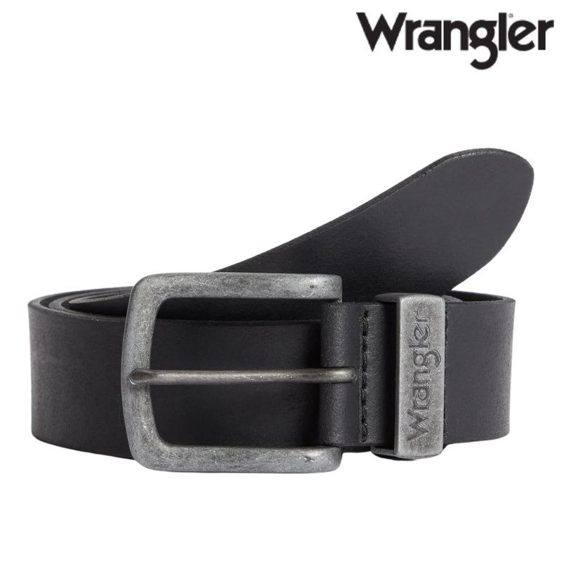 Wrangler Metal Loop Leather Belt - Black