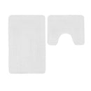 Greek Key White Patterned 2 Piece Bath Mat Set