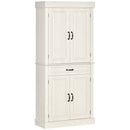 HOMCOM 180cm Kitchen Pantry Storage Cabinet Server Food Organizer, White