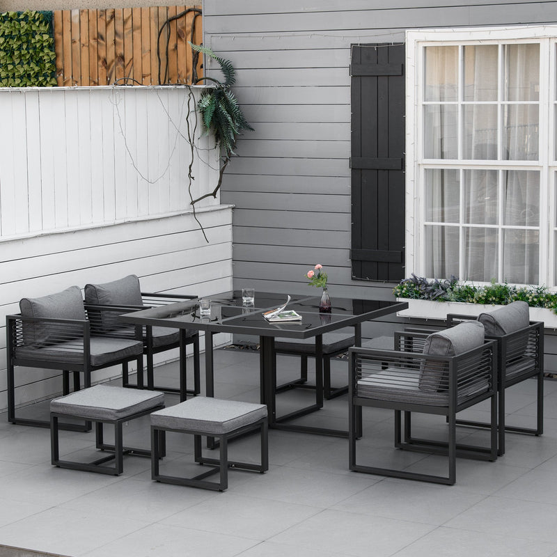 Outsunny 9 Piece  Patio Dining Set