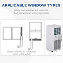 HOMCOM 4-In-1 Compact Mobile Air Conditioner Unit with LED Screen- White