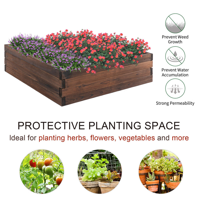 Outsunny Wooden Raised Garden Bed Planter 80 x 80cm