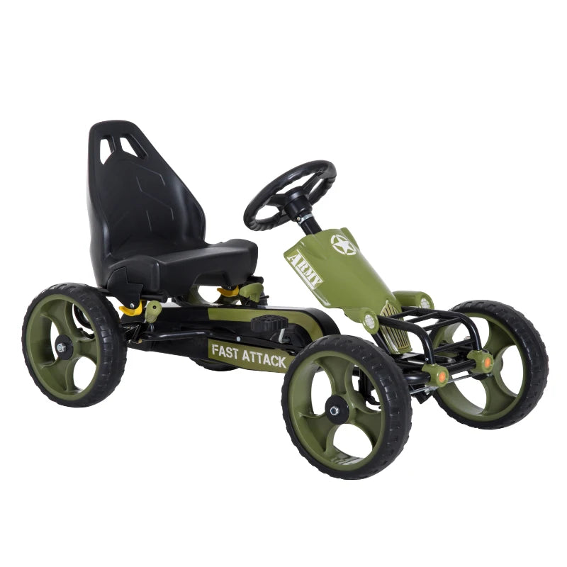 HOMCOM Kids Pedal Go Kart - Green