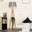 Tripod Floor Lamp with Shade 156cm - Wood & Grey