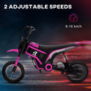 HOMCOM 24V Kids Electric Motorbike with Twist Grip Throttle, Music, Horn - Pink