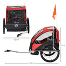 HOMCOM Bicycle Trailer with 2 Wheels - Red