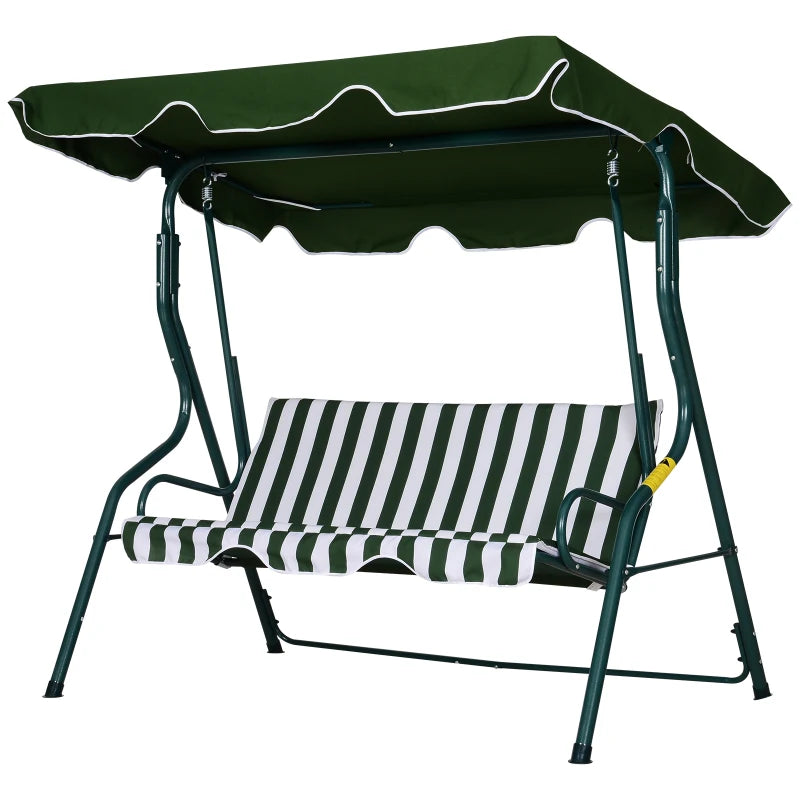 Outsunny Seater Canopy Swing Chair Outdoor Garden Bench with Adjusta