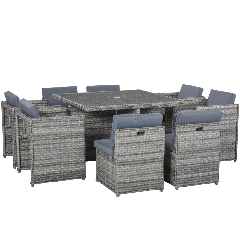 10 seater rattan cube garden furniture with parasol deals