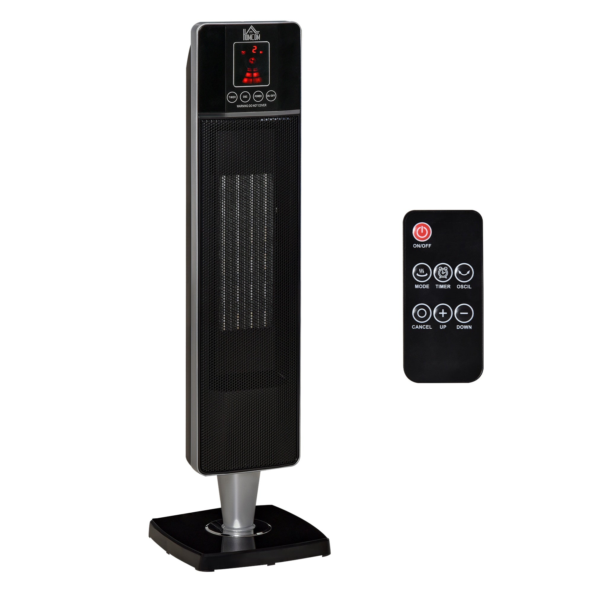 HOMCOM Indoor Space Heater Oscillating Ceramic Heater w/ Adjustable Mo