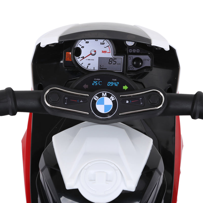 HOMCOM Kids Electric Ride on Motorcycle BMW S1000RR with Headlights Music - Red
