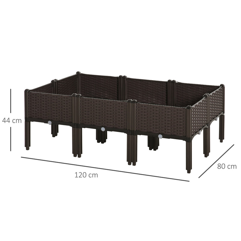 Outsunny 6-piece Lightweight Raised Flower Bed
