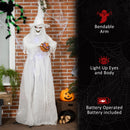 Halloween White Witch Holding Pumpkin Head 72" Life Size