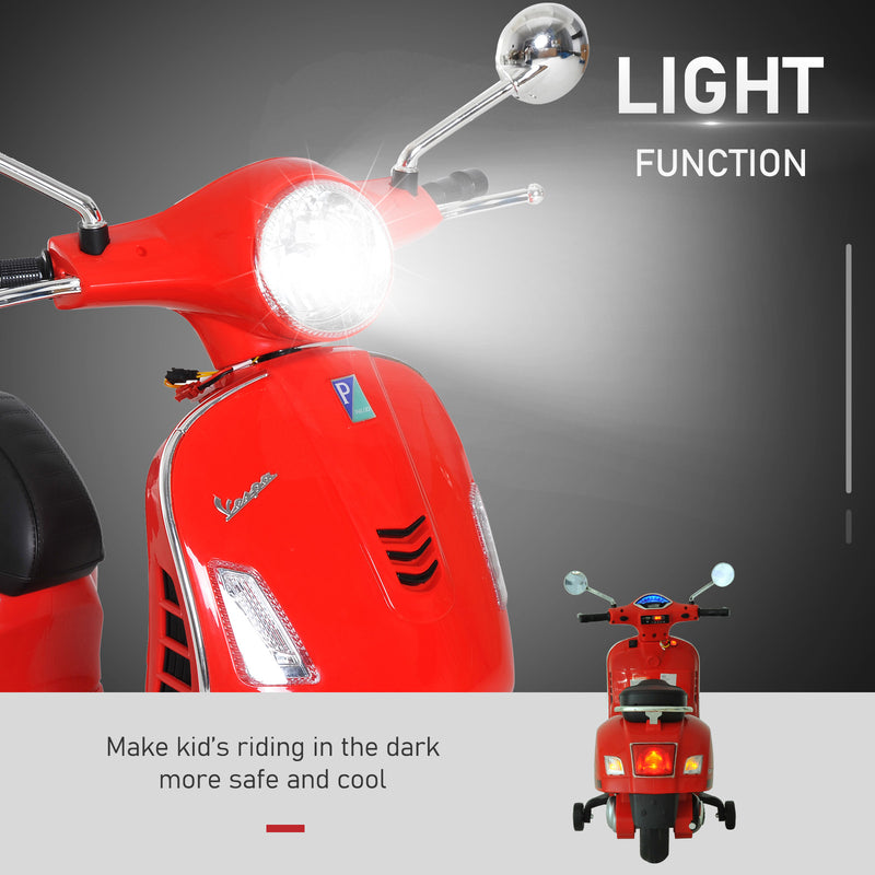 Kids Electric Ride On Scooter Motorcycle 6V with Lights - Red