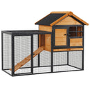 Pawhut Large Rabbit Hutch in Light Yellow and Black