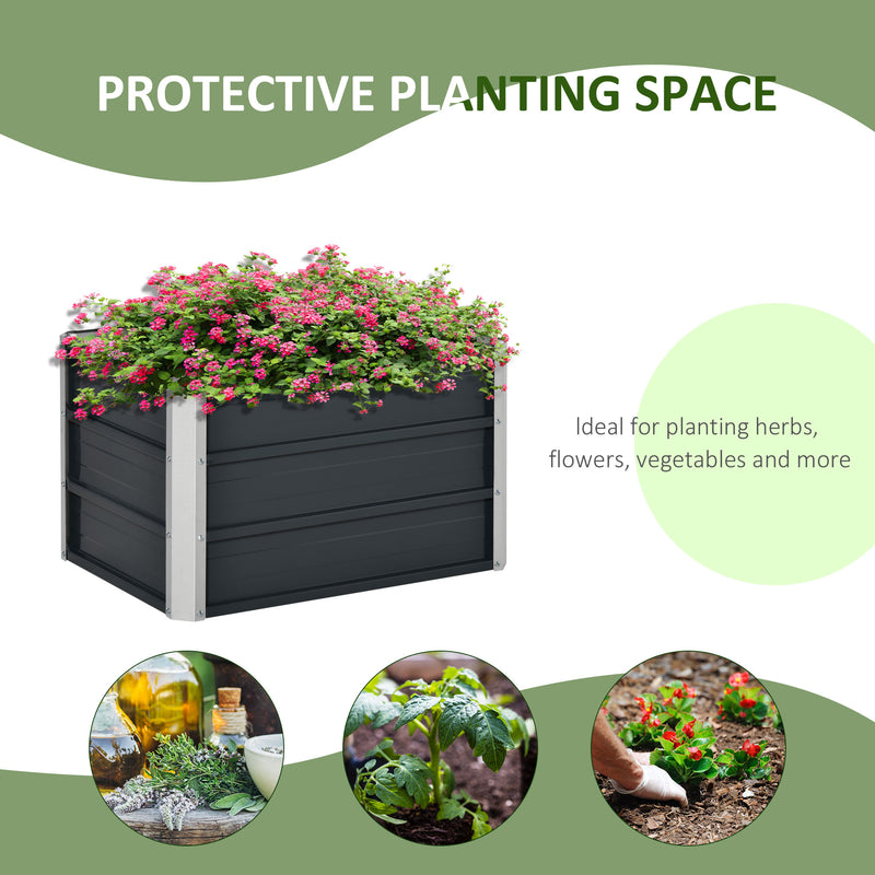 Outsunny Raised Garden Bed Elevated Metal Planter 66L x 47W x 40Hcm
