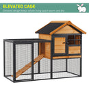 Pawhut Large Rabbit Hutch in Light Yellow and Black