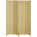 HOMCOM 4 Panel Folding Room Dividers for Wall, Privacy Screen Panels, Brown