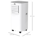 HOMCOM 4-In-1 Compact Mobile Air Conditioner Unit with LED Screen- White