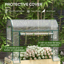 Outsunny Wooden Raised Planter, Garden Bed with Greenhouse Cover and Bed Liner