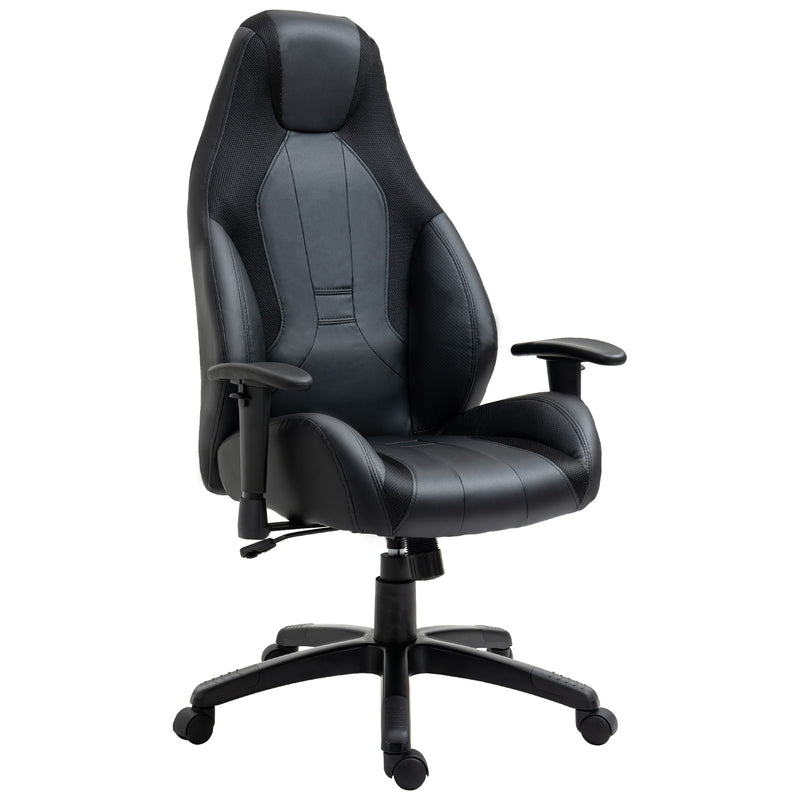 Vinsetto High Back Executive Office Chair Gaming Recliner w/ Footrest, Black
