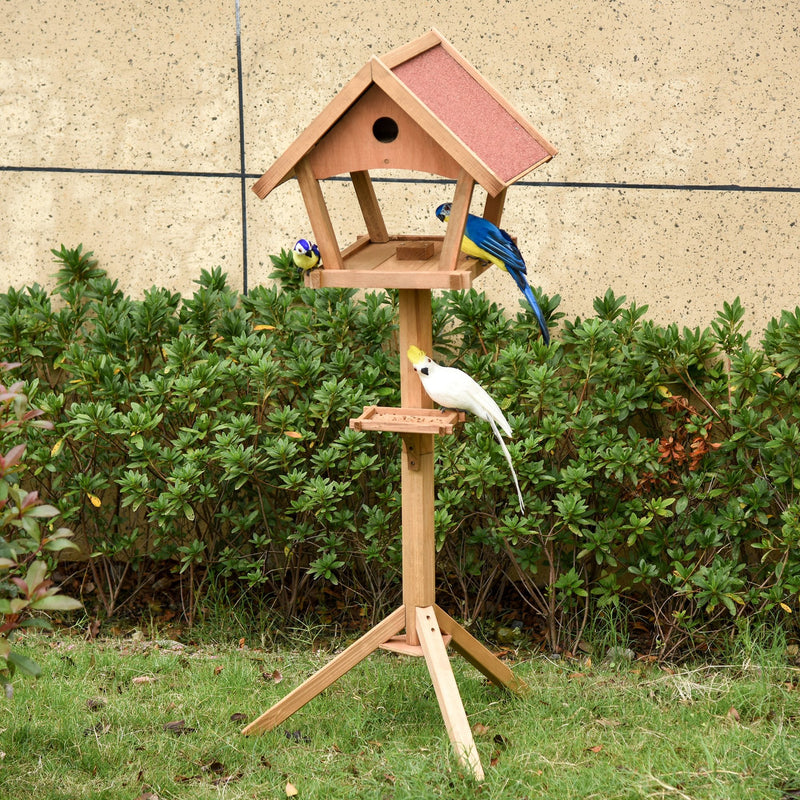 PawHut Wooden Bird Feeder Stand