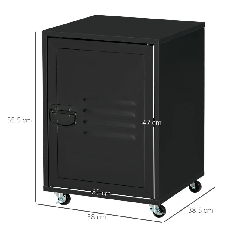 HOMCOM Filing Cabinet with Metal Door 55x38x38cm Black