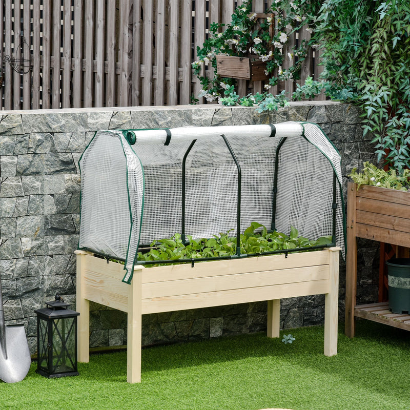 Outsunny Raised Garden Bed Outdoor Elevated Wood Planter