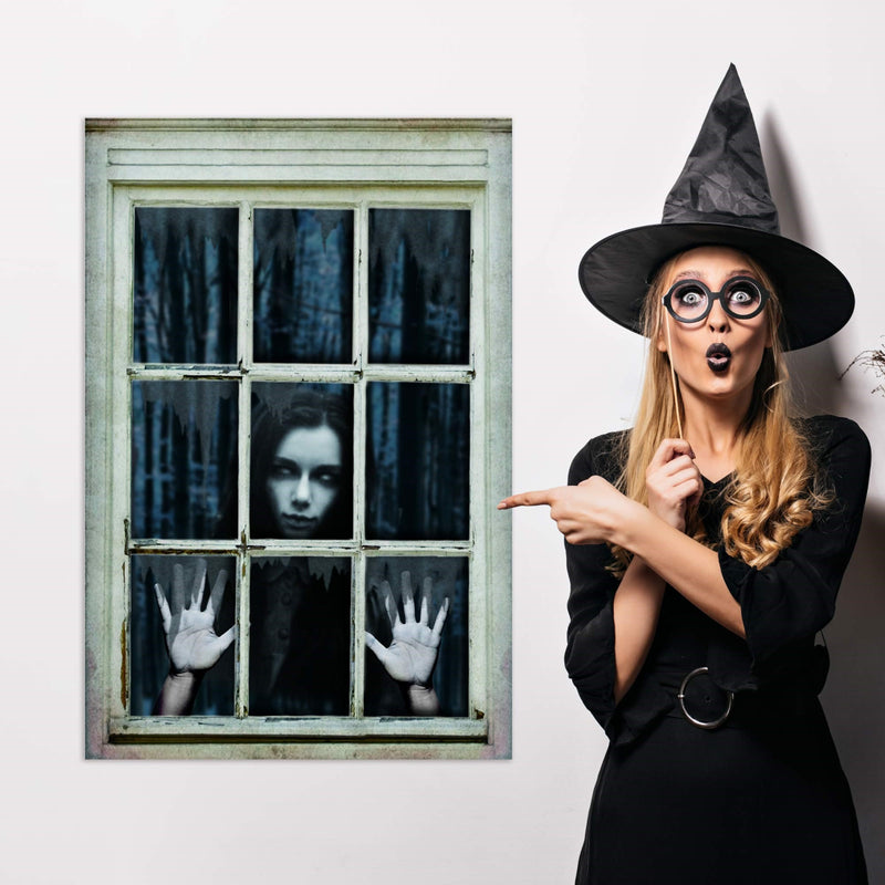 Halloween Window Poster 80x120cm - Staring Ghost Women