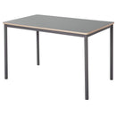 HOMCOM 120cm Minimalistic Dining Table Steel Frame Foot Pads Simple Style Grey