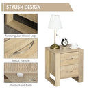 HOMCOM Bedside Table with 2 Drawers 54x48x39cm - Oak