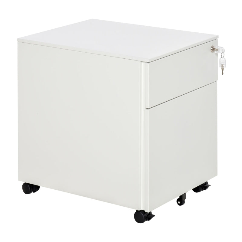 Vinsetto Filing Cabinet with 2 Drawers 39x48x48cm White