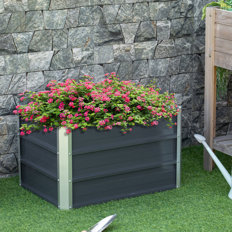 Outsunny Raised Garden Bed Elevated Metal Planter 66L x 47W x 40Hcm