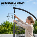 Outsunny Hanging Egg Chair, Outdoor Swing Chair with Stand, Dark/Light Grey