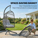 Outsunny Hanging Egg Chair, Outdoor Swing Chair with Stand, Dark/Light Grey