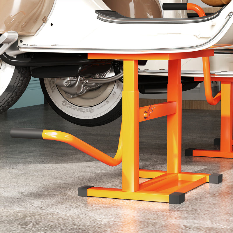 DURHAND 150KG Steel Motorbike Manual Jack Lift Rubber Platform Crank Lift