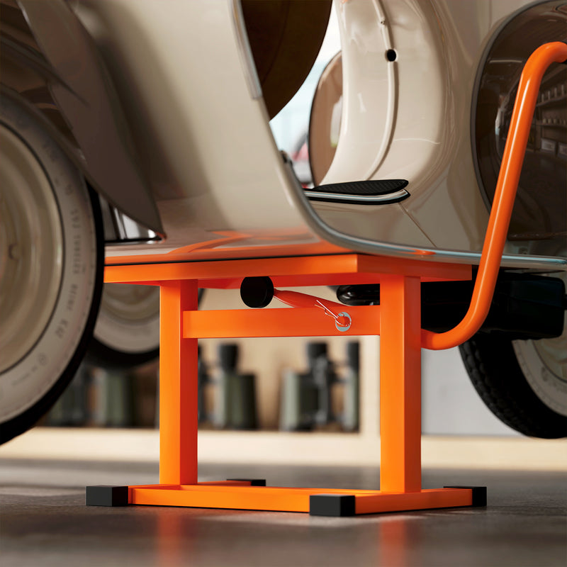 DURHAND 150KG Steel Motorbike Manual Jack Lift Rubber Platform Crank Lift