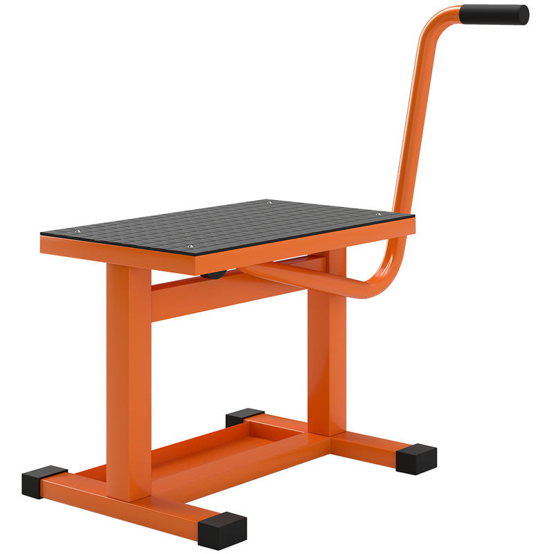 DURHAND 150KG Steel Motorbike Manual Jack Lift Rubber Platform Crank Lift
