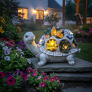 Breeins Solar-Powered Turtle Garden Ornament with Lights & Succulents