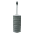 JVL Loop Toilet Brush And Round Open Bin Bathroom Set, Grey