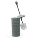 JVL Loop Toilet Brush And Round Open Bin Bathroom Set, Grey
