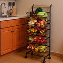 Lifeideas Carbon Steel Kitchen Trolley with Wheels