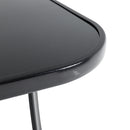 Garden Sanctuary Metallic and Tempered Glass Garden Table with Parasol Hole Outdoor